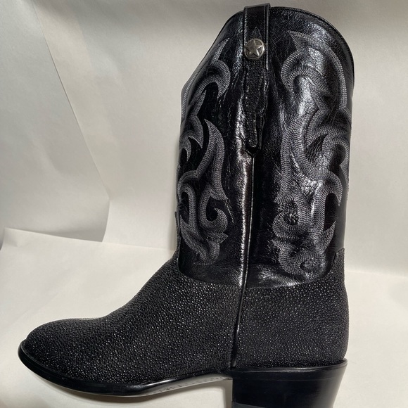 RARE! Stingray and goat leather boots by Rudy Lara size 11 EE. Handmade. NEW! - Picture 8 of 16